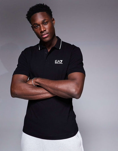 Armani Short Sleeve Tipped Logo Polo Shirt