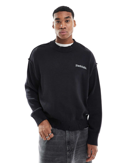 Back Graphic Knitted Jumper