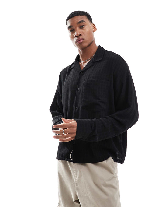 Textured Long Sleeve Shirt