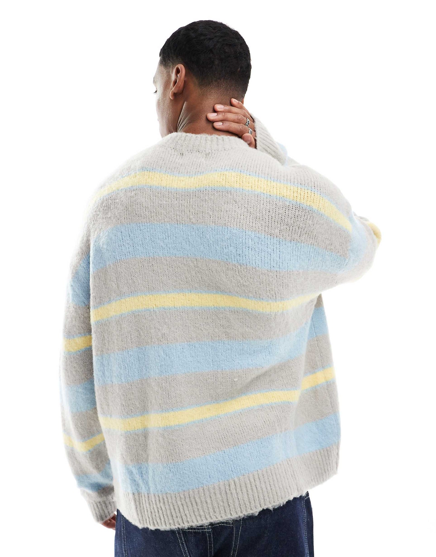 Fluffy Stripe Knitted Jumper