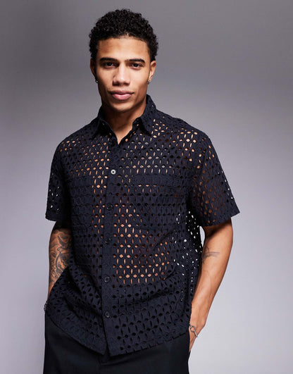 Premium Boxy Oversized Broderie Shirt