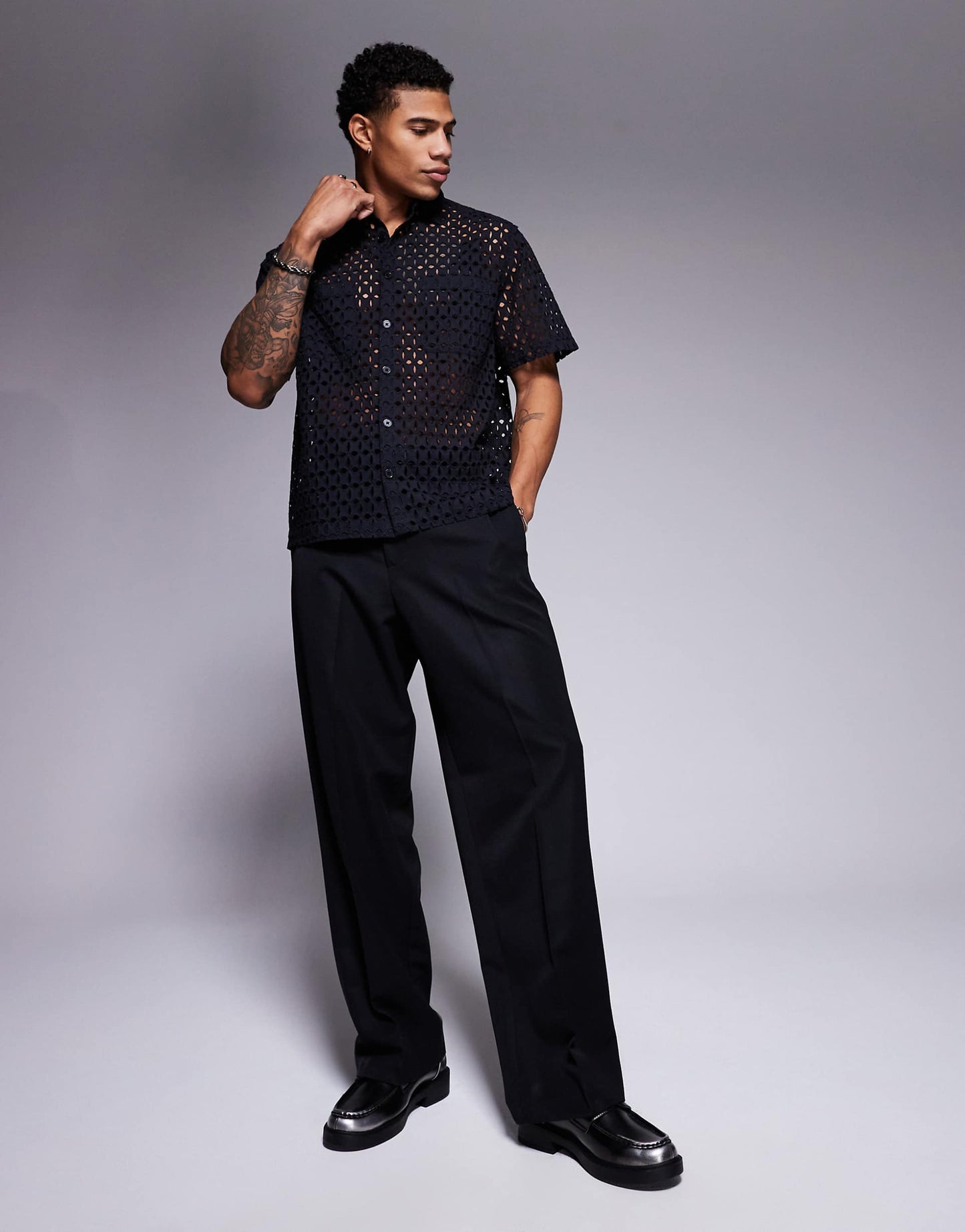 Premium Boxy Oversized Broderie Shirt