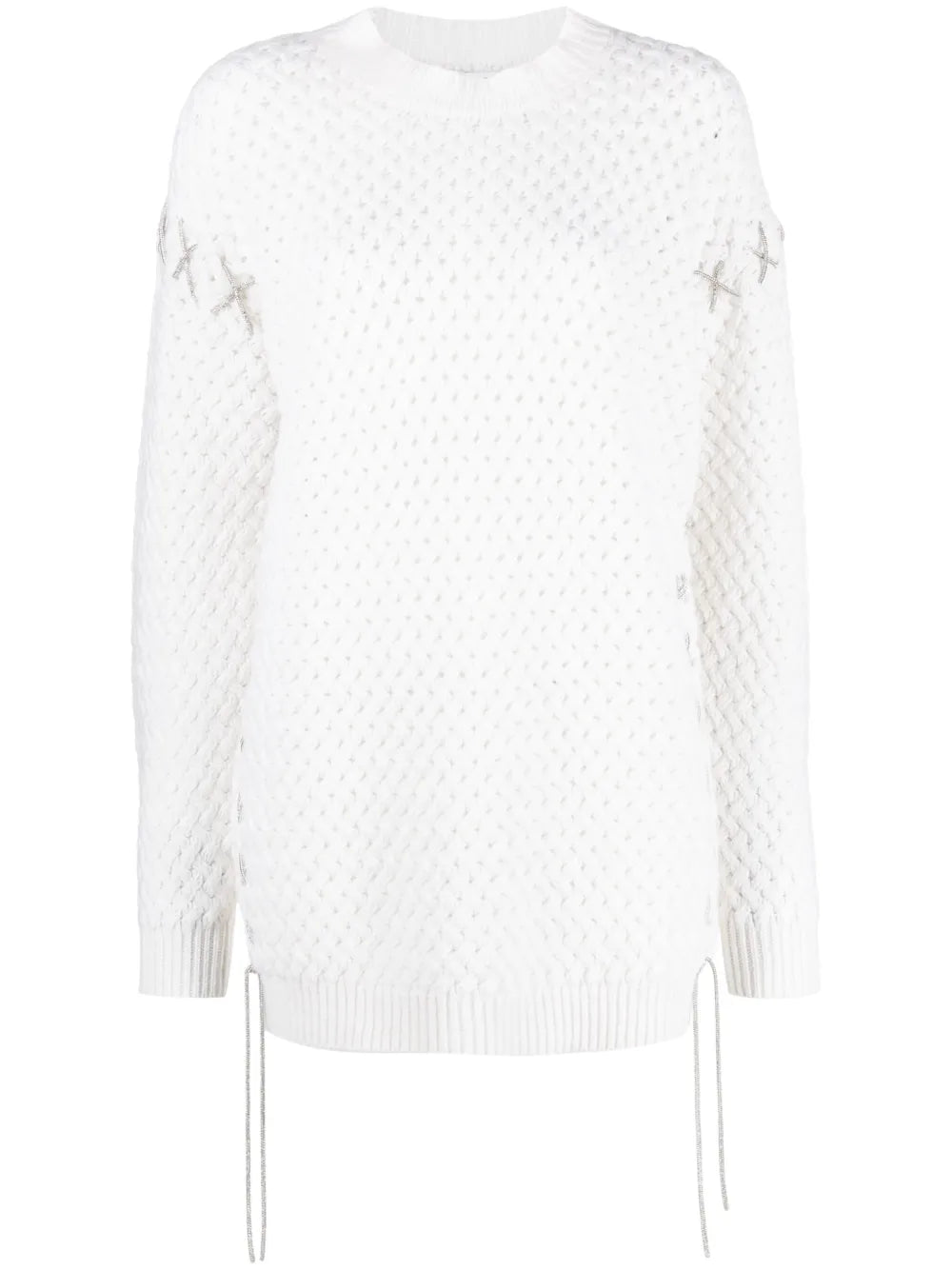 Decorative-Stitches Knitted Minidress