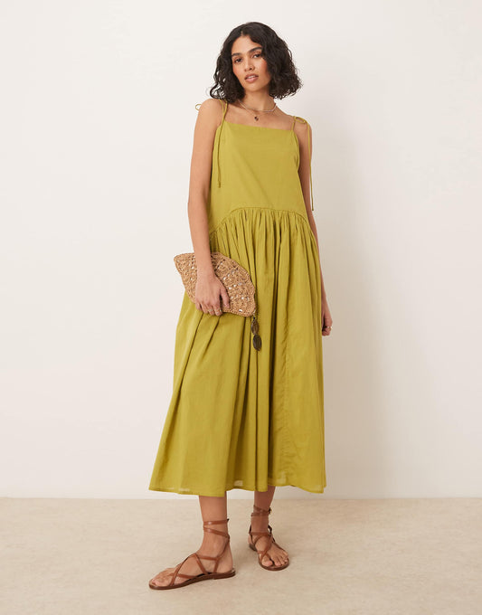 Dropped Waist Maxi Dress