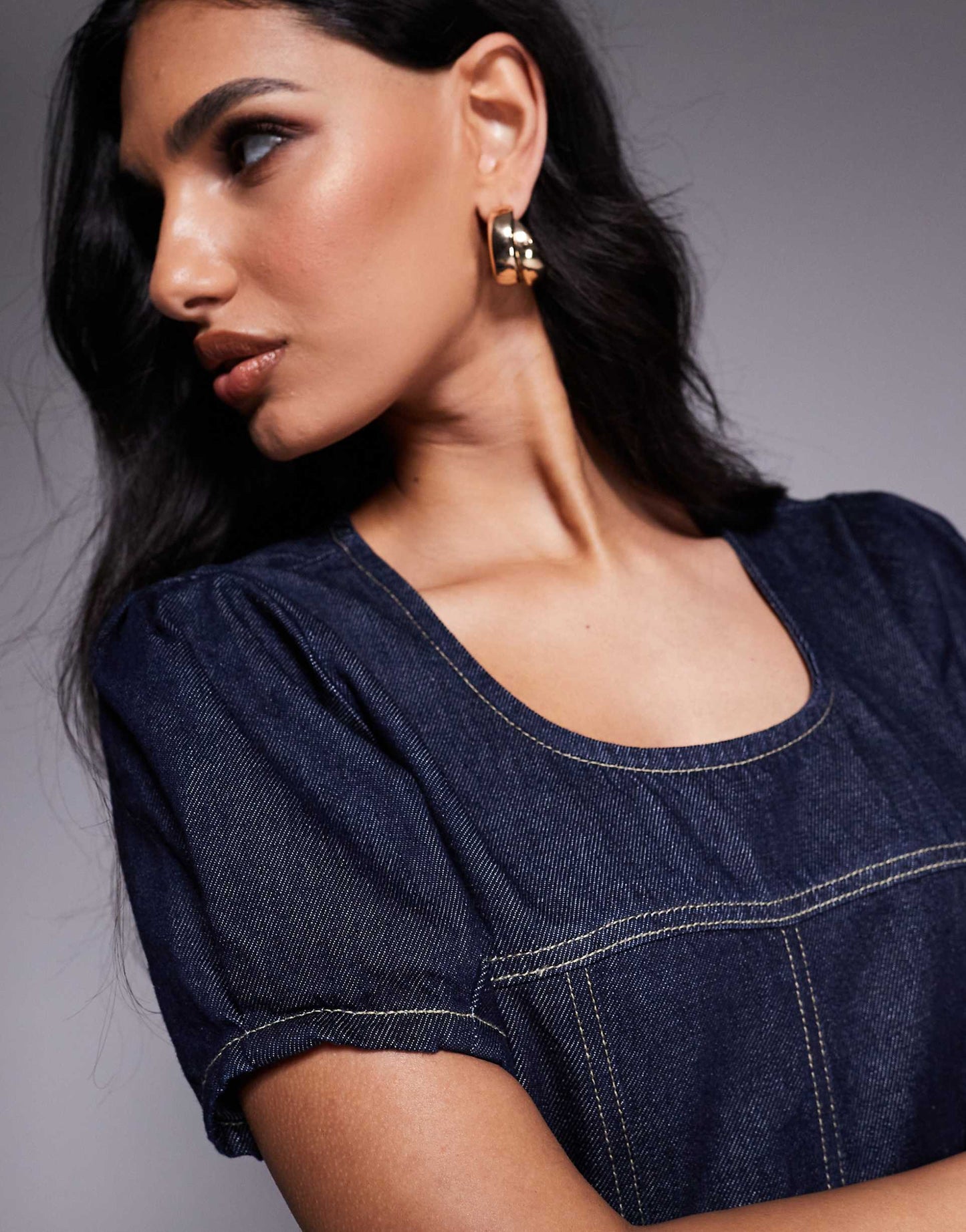 Denim Seamed Dress