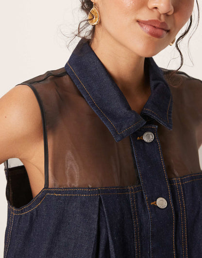 Hybrid Chiffon Denim Shirt