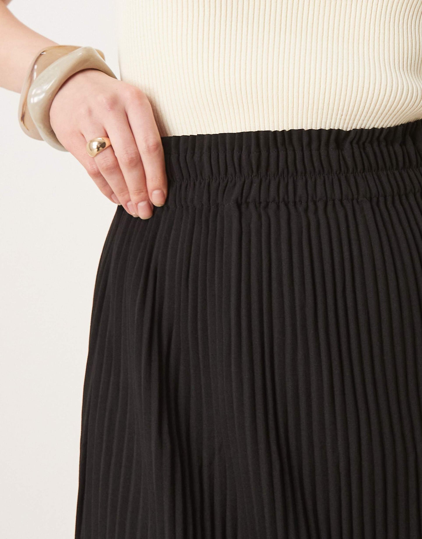 Plisse Midi Skirt