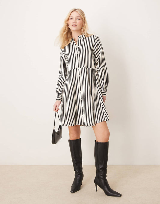 Flippy Hem Mini Shirt Dress