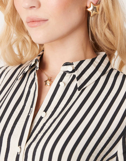 Flippy Hem Mini Shirt Dress