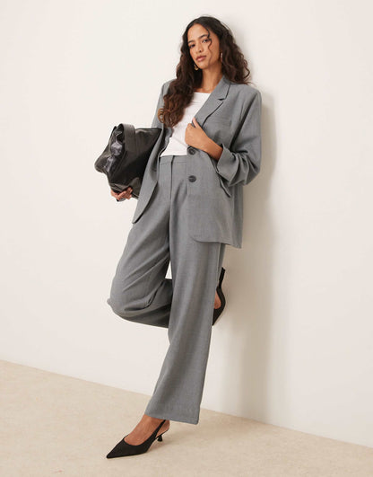 Oversized Ruched Sleeve Detail Blazer Co-Ord