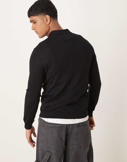 Merino Wool Knitted Polo Shirt