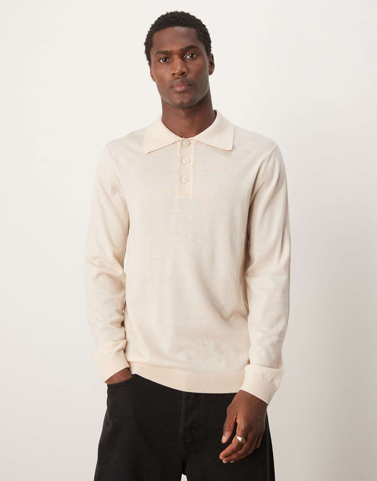 Merino Wool Knitted Polo Shirt