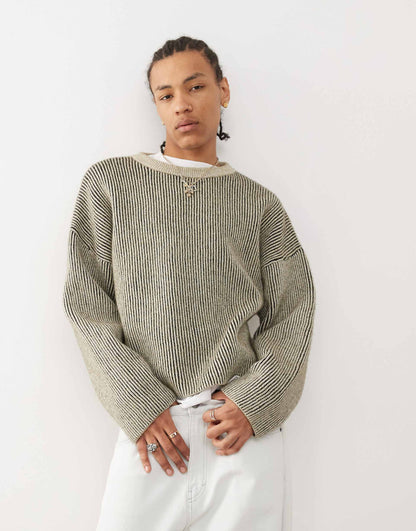 Alek Wool Blend Jumper With Two-Tone Rib