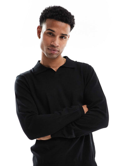 Long Sleeve Trophy Neck Knitted Top