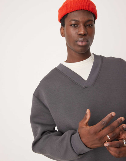 Oversized Scuba V Neck Sweatshirt