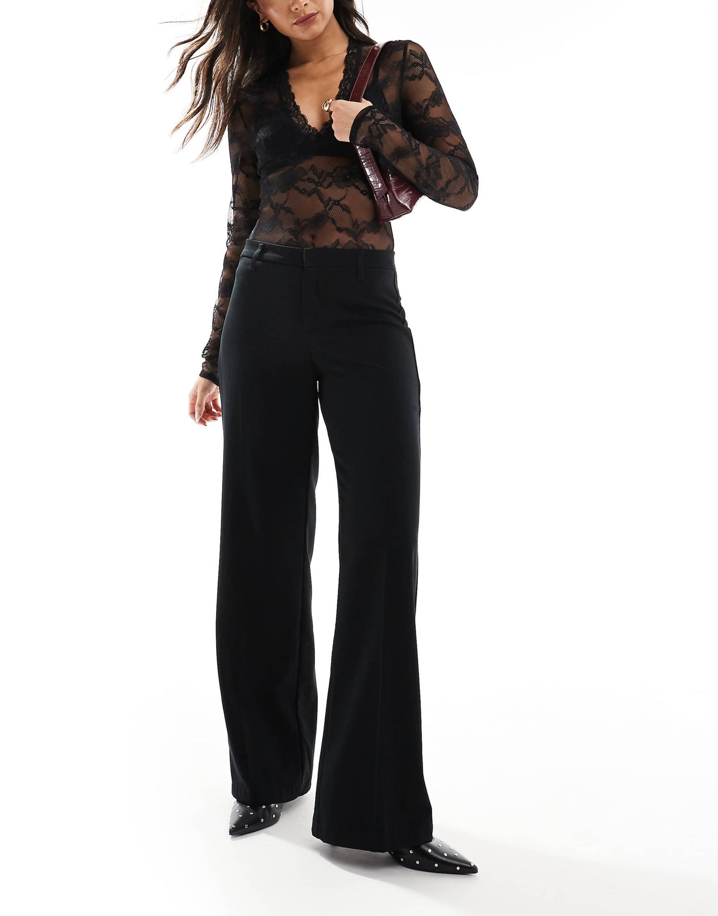 Wide Leg Tailored Trousers