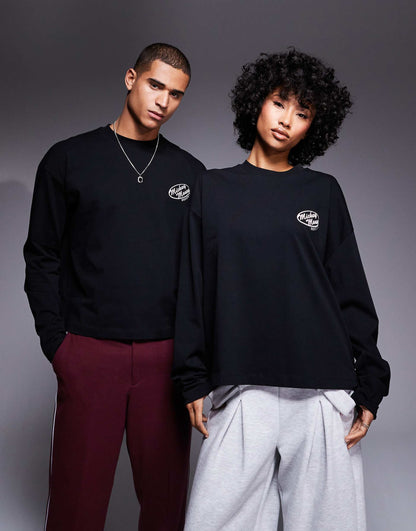 Disney Unisex Oversized Boxy Long Sleeve T-Shirt With Mickey And Friends Print