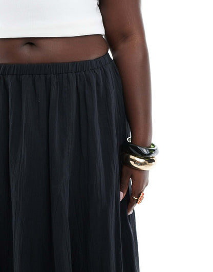 Curve Cotton Godet Maxi Skirt