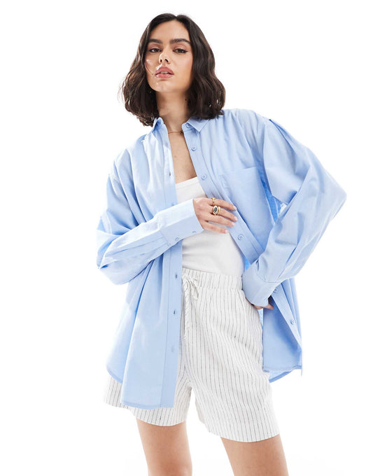 Linen Blend Oversized Shirt