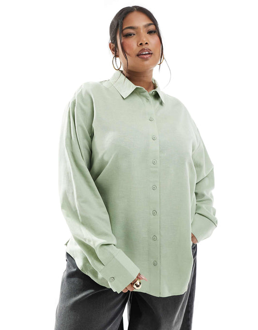 Curve Linen Blend Shirt