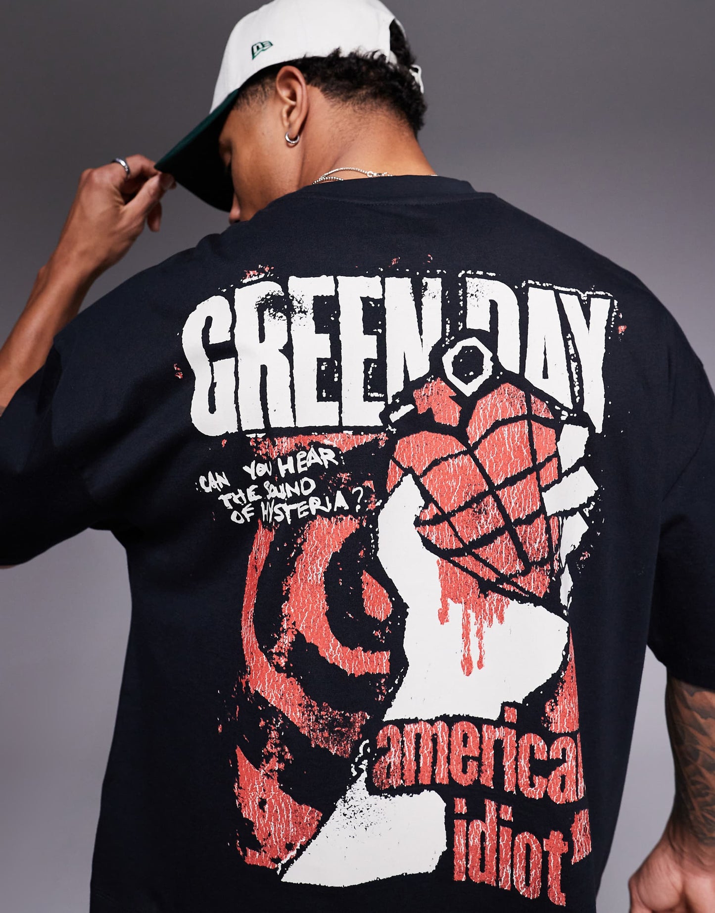 Unisex Boxy Oversized License T-Shirt With Green Day Prints