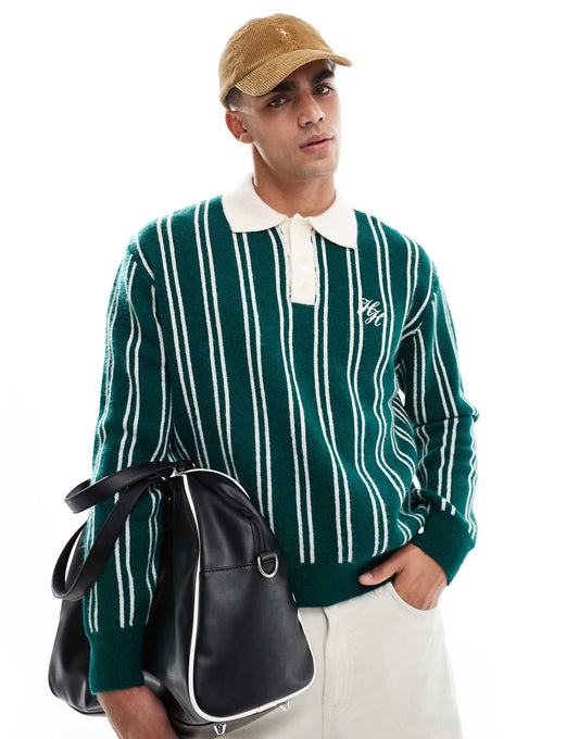 Stripe Knitted Polo
