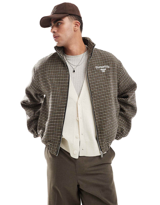 Checked Bomber Jacket