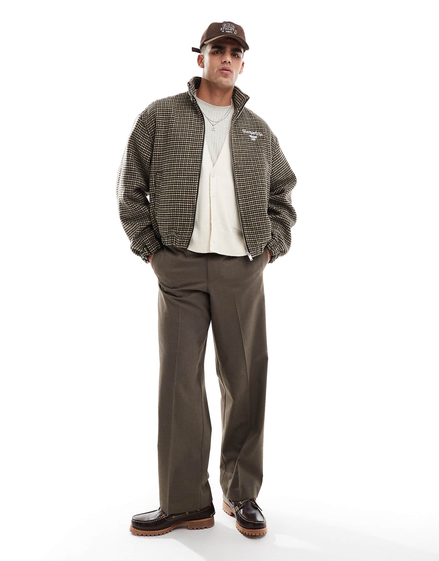 Checked Bomber Jacket