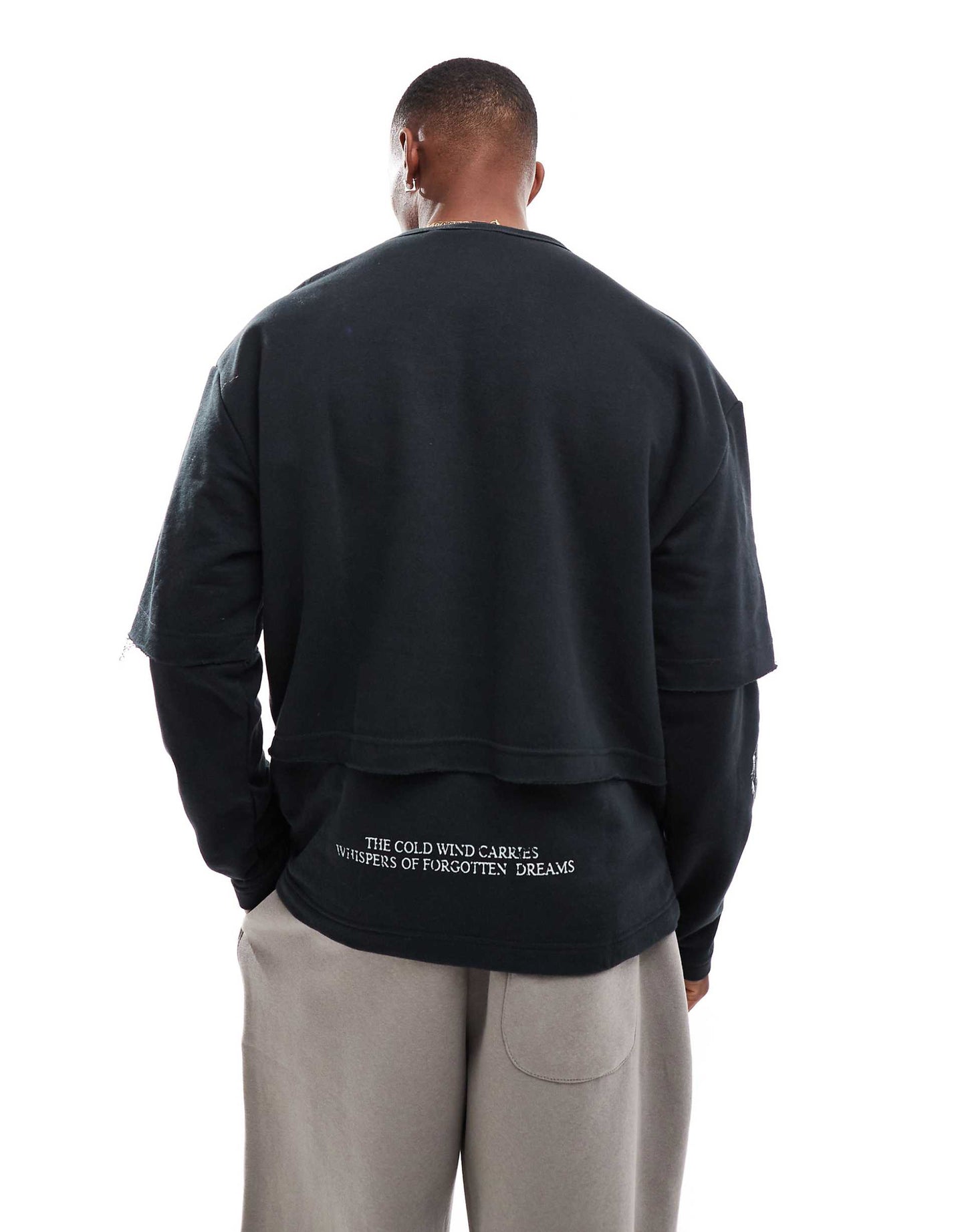 Double Layer Cherub Printed Sweatshirt