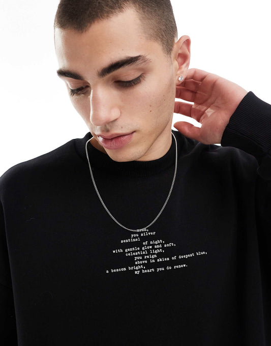 Sweatshirt With Feather Graphic