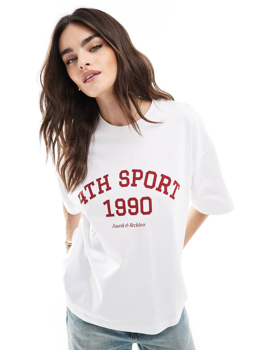 Drop Shoulder Printed Logo T-Shirt