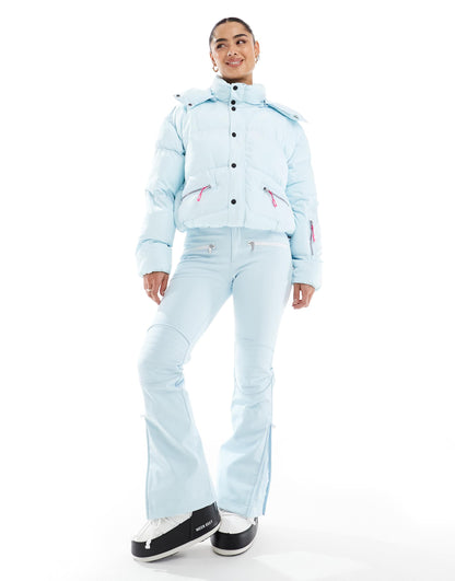 Ice Blue Chic Ski Puffer Jacket
