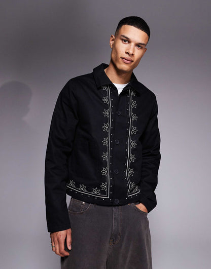 Embroidered Harrington Jacket