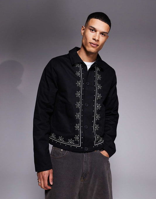 Embroidered Harrington Jacket