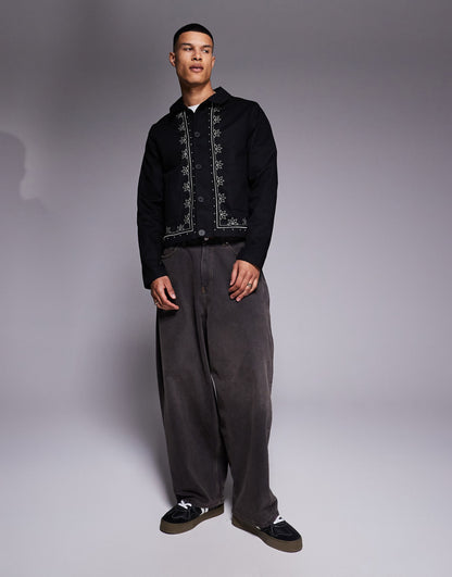 Embroidered Harrington Jacket