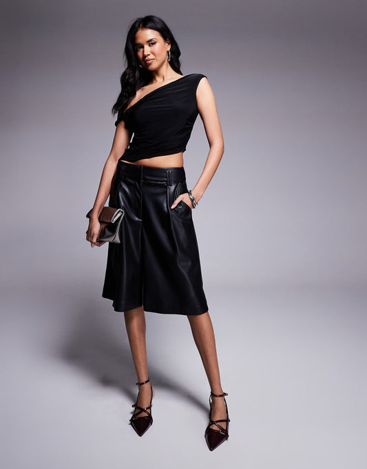 Faux Leather Bermuda Short