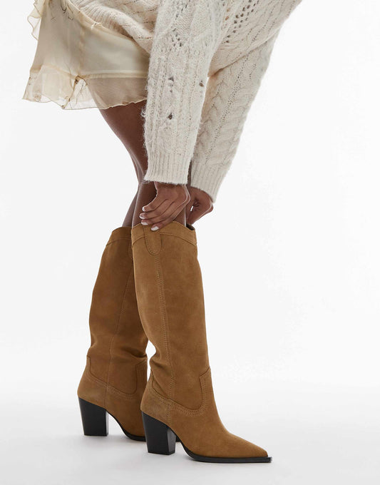Knee Length Suede Boots