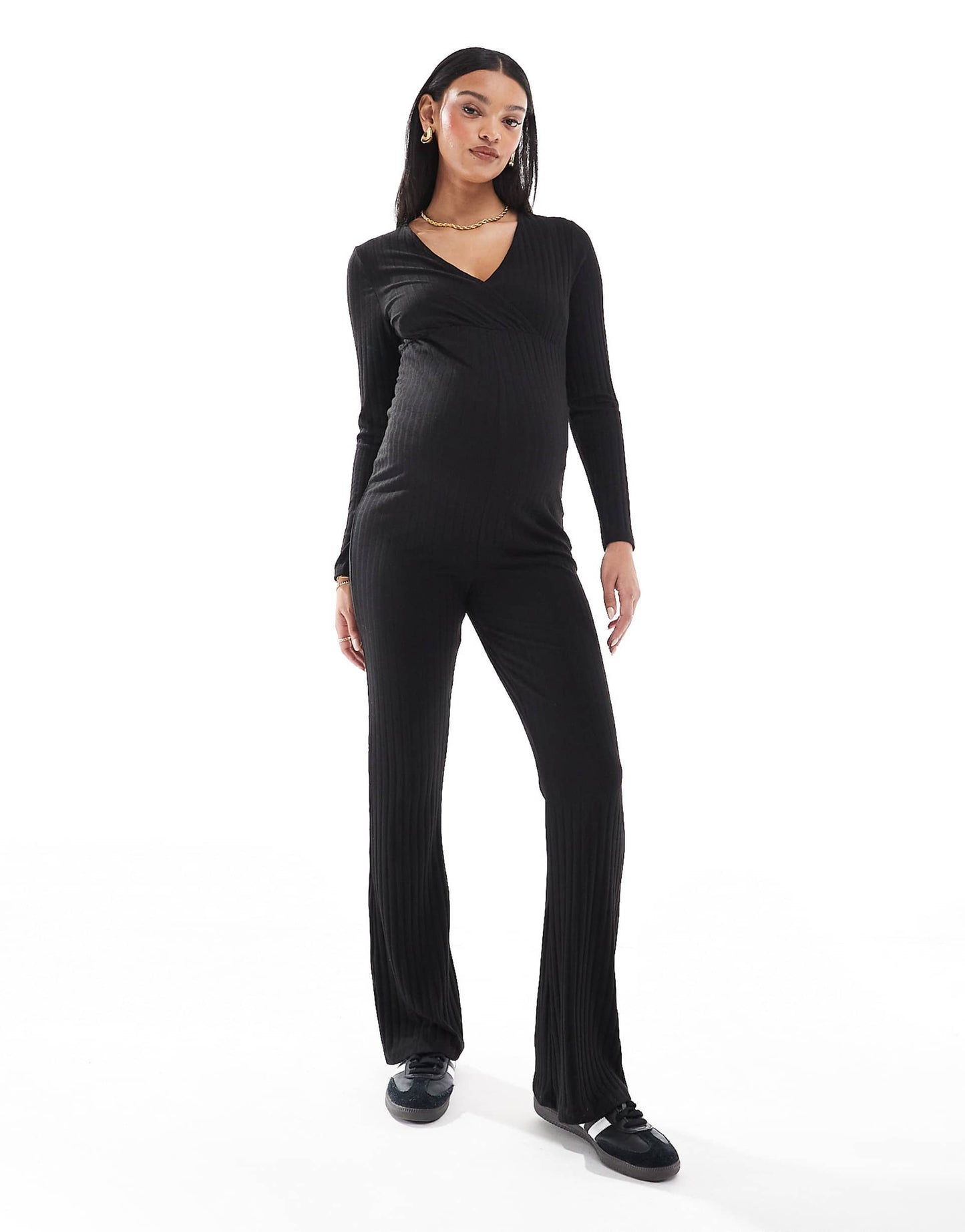 Maternity Long Sleeve Jersey Jumpsuit