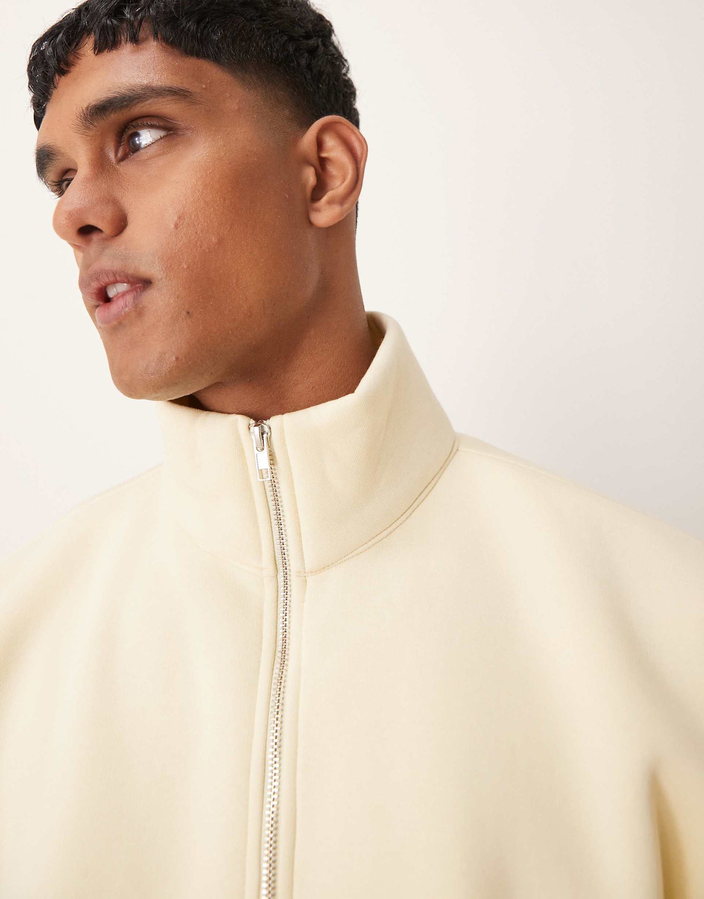 Extreme Oversized Cropped Funnel Neck Sweatshirt