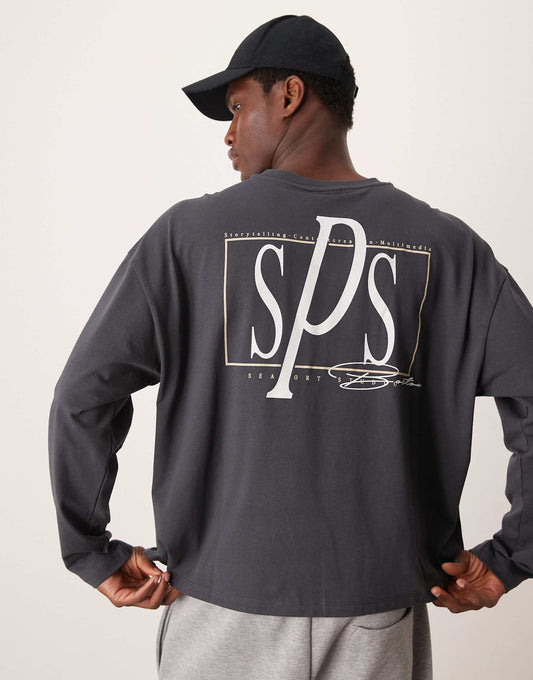 Oversized Boxy T-Shirt With Text Back Print