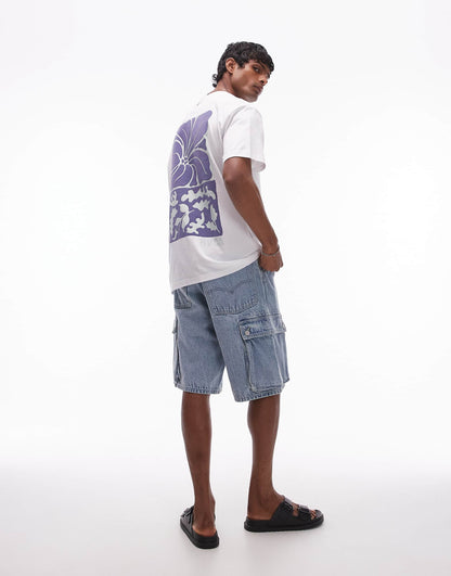 Hibiscus Stamp Short Sleeve T Shirt