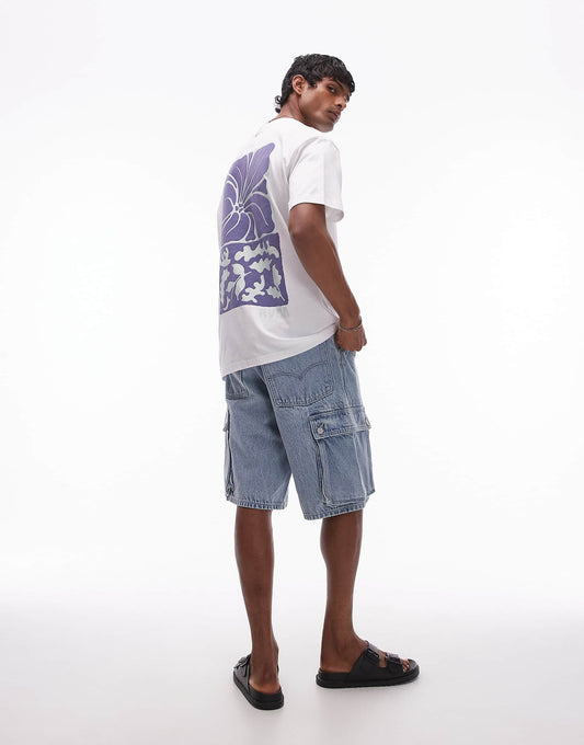 Hibiscus Stamp Short Sleeve T Shirt
