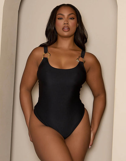 Swimsuit With Gold Hardware Detail