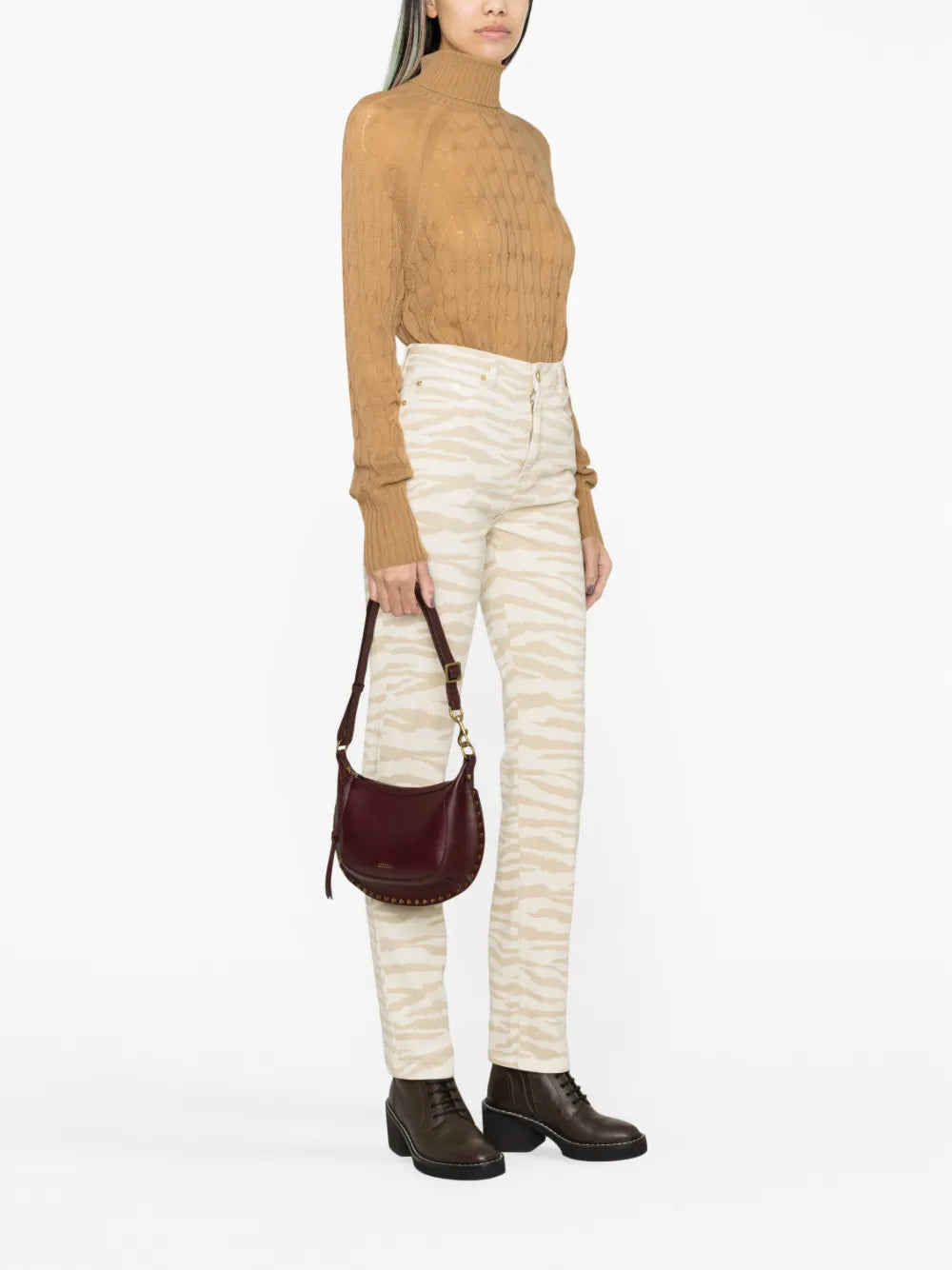 Cable-Knit Roll-Neck Jumper