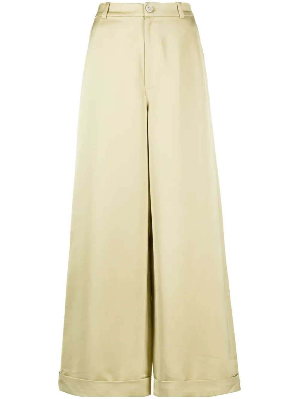 High-Waisted Silk Flared Trousers