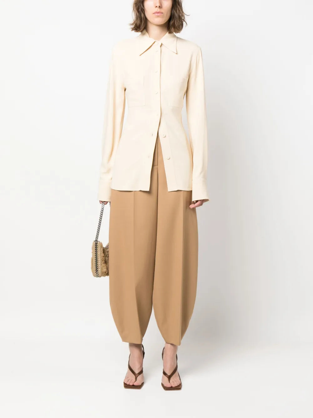 Pointed-Collar Button-Up Shirt