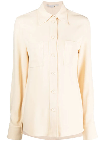 Pointed-Collar Button-Up Shirt