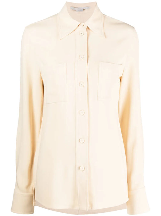 Pointed-Collar Button-Up Shirt