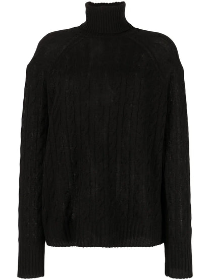 Cable-Knit Roll-Neck Jumper
