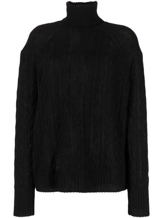 Cable-Knit Roll-Neck Jumper